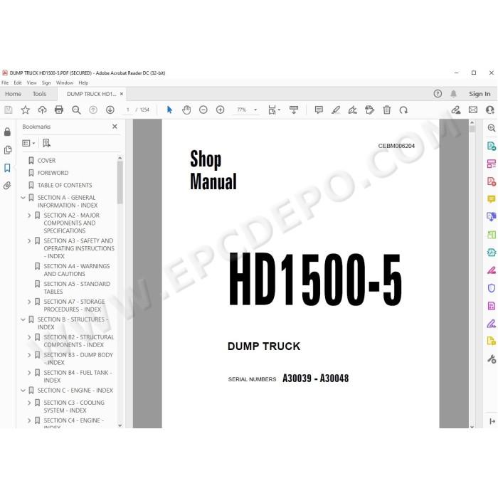 Komatsu Dump Truck HD1500-5 service & repair manual