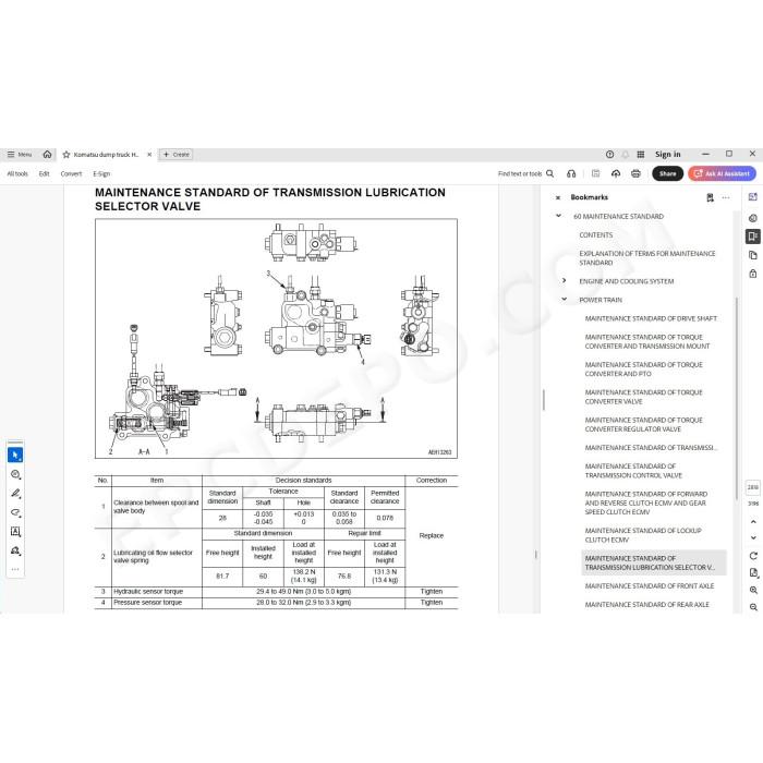 Komatsu Dump Truck HD1500-8E0 service & repair manual
