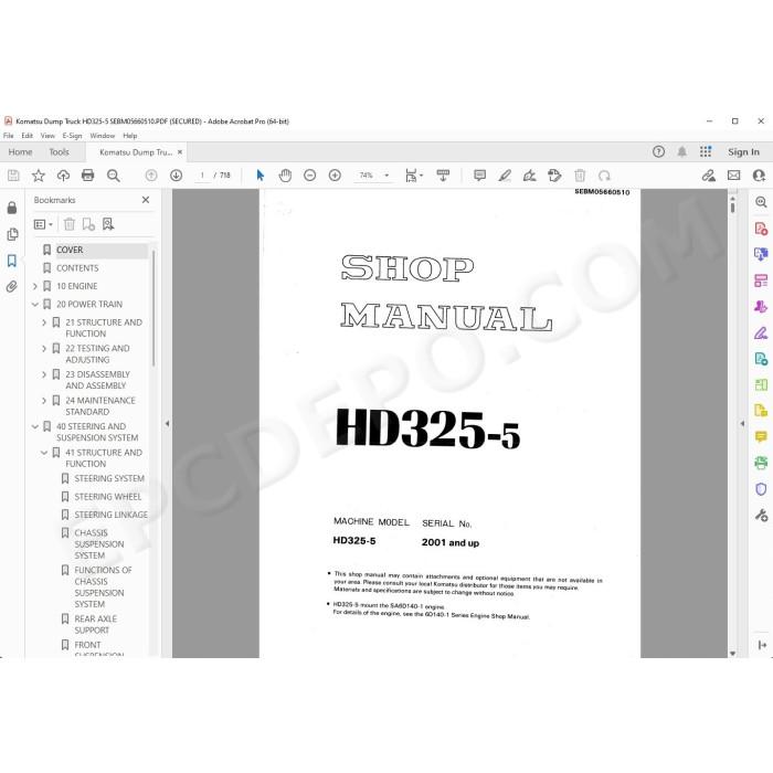 Komatsu Dump Truck HD325-5 service & repair manual