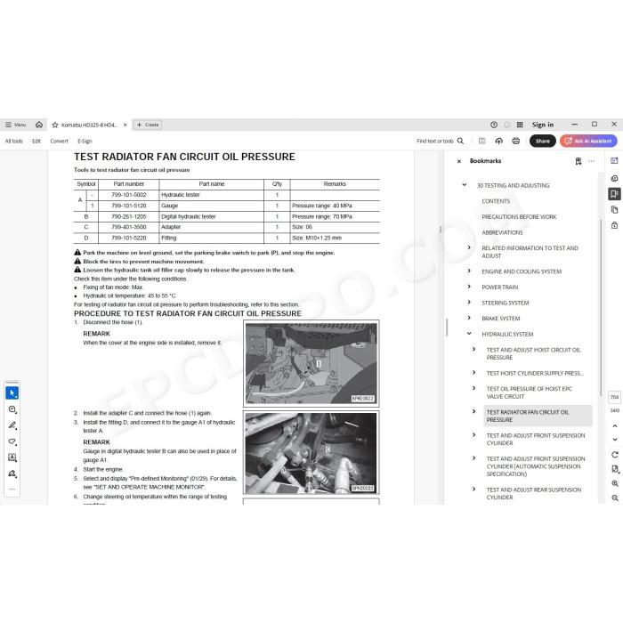 Komatsu Dump Truck HD325-8 HD405-8 service & repair manual