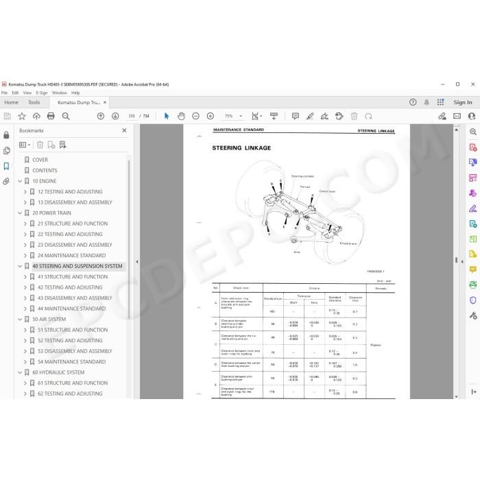 Komatsu Dump Truck HD465-3 service & repair manual