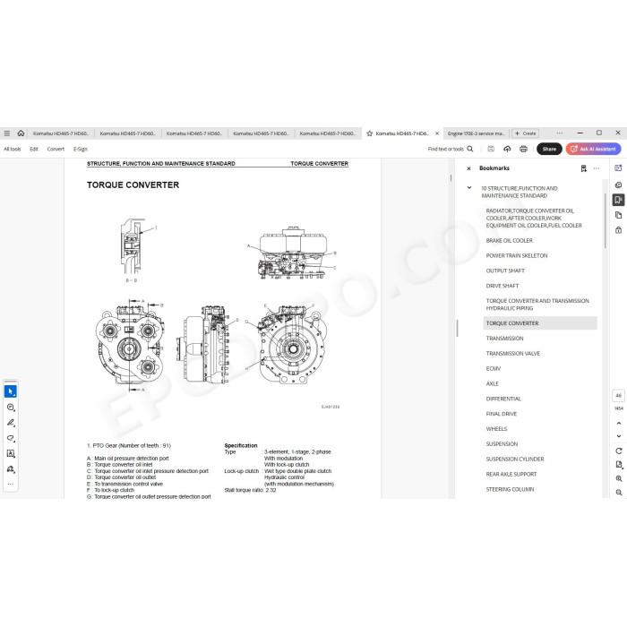 Komatsu Dump Truck HD465-7 HD605-7 service & repair manual