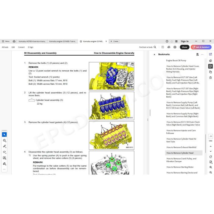 Komatsu Dump Truck HD785-8 service & repair manual