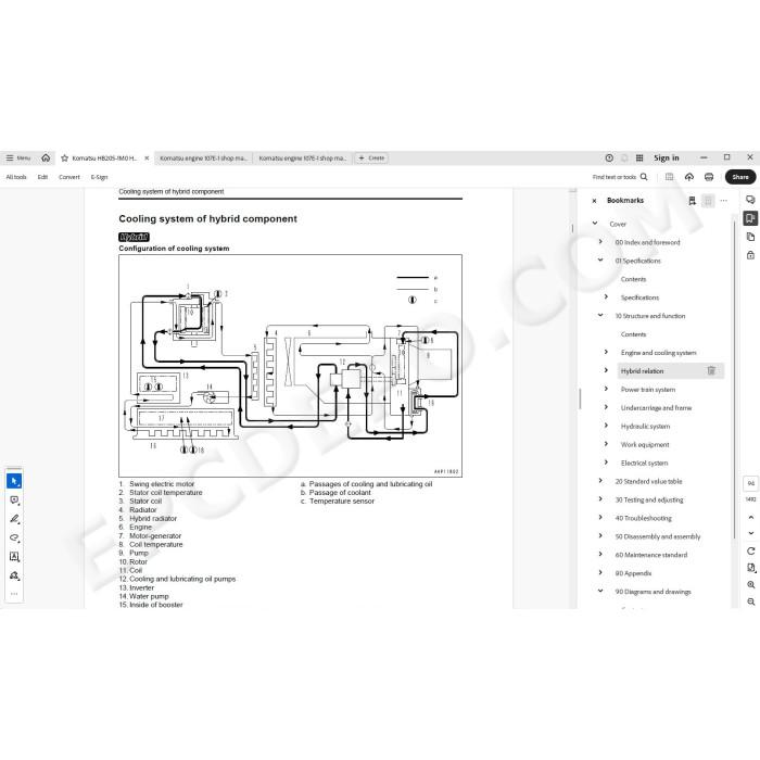 Komatsu Excavator HB205-1M0 HB215LC-1M0 Hybrid service & repair manual