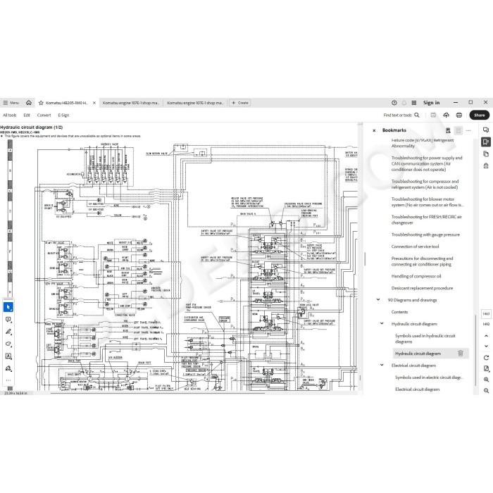 Komatsu Excavator HB205-1M0 HB215LC-1M0 Hybrid service & repair manual