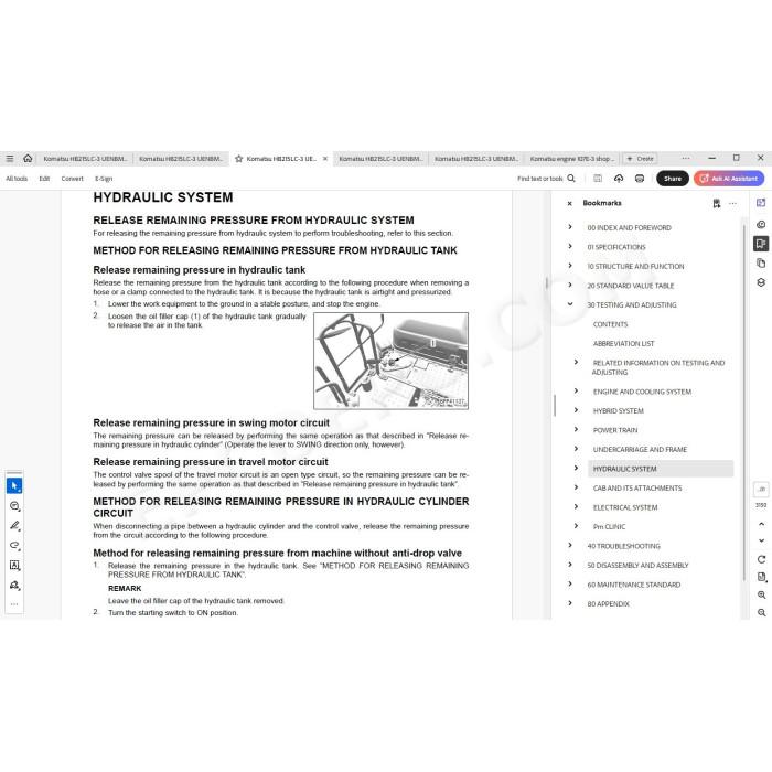Komatsu Excavator HB215LC-3 Hybrid service & repair manual