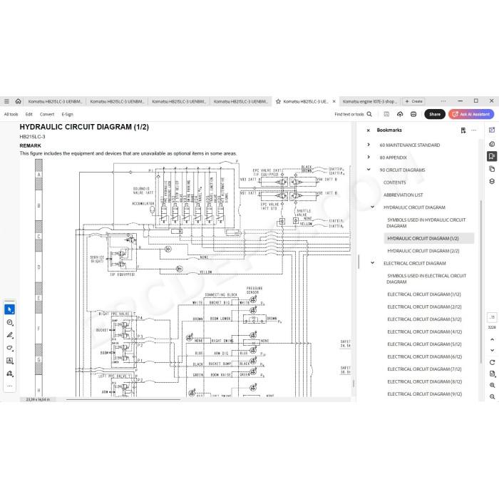 Komatsu Excavator HB215LC-3 Hybrid service & repair manual
