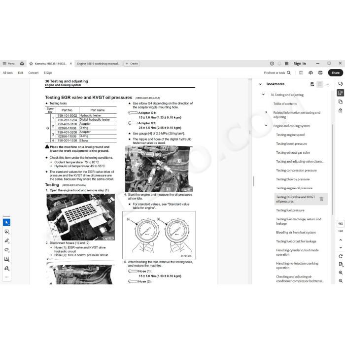 Komatsu Excavator HB335-1 HB335LC-1 HB365-1 HB365LC-1 Hybrid service & repair manual