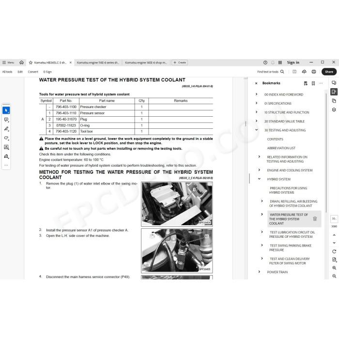 Komatsu Excavator HB365LC-3 HB365NLC-3 Hybrid service & repair manual