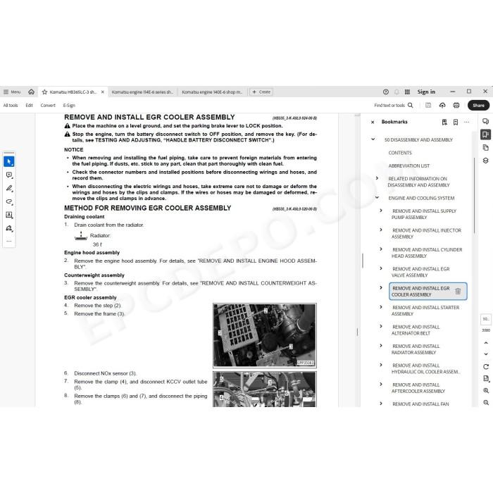 Komatsu Excavator HB365LC-3 HB365NLC-3 Hybrid service & repair manual