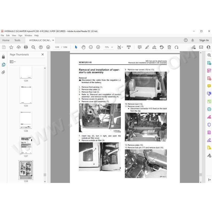 Komatsu Excavator PC200-8 PC200LC-8 Hybrid service & repair manual