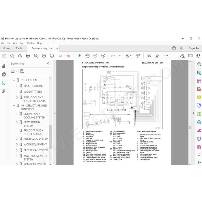 Komatsu Excavator PC390LL-10 service & repair manual