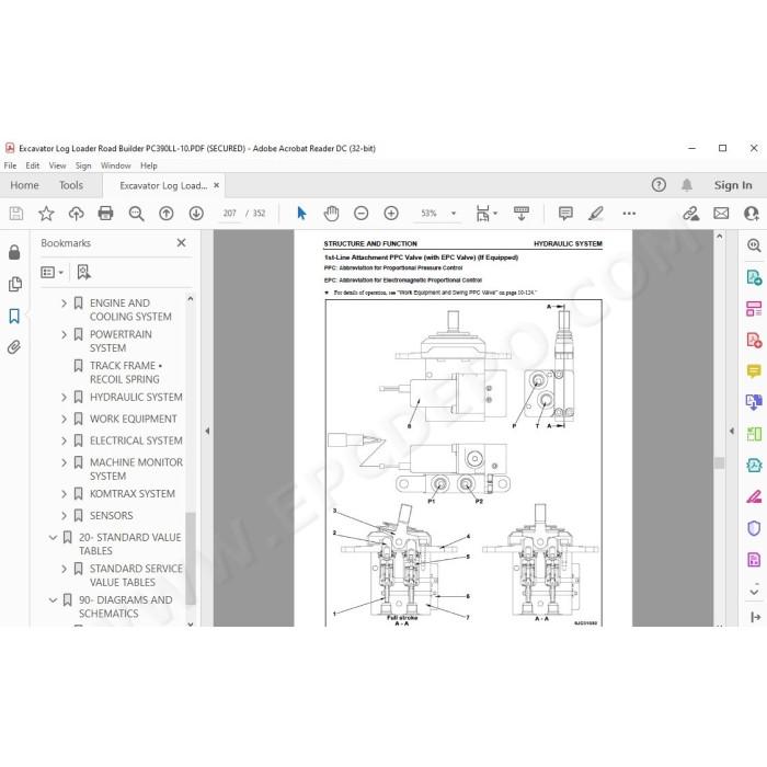Komatsu Excavator PC390LL-10 service & repair manual
