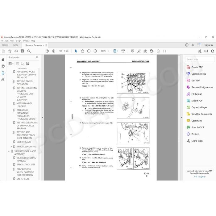 Komatsu Excavator PC100-6 PC120-6 PC120LC-6 PC130-6 service manual