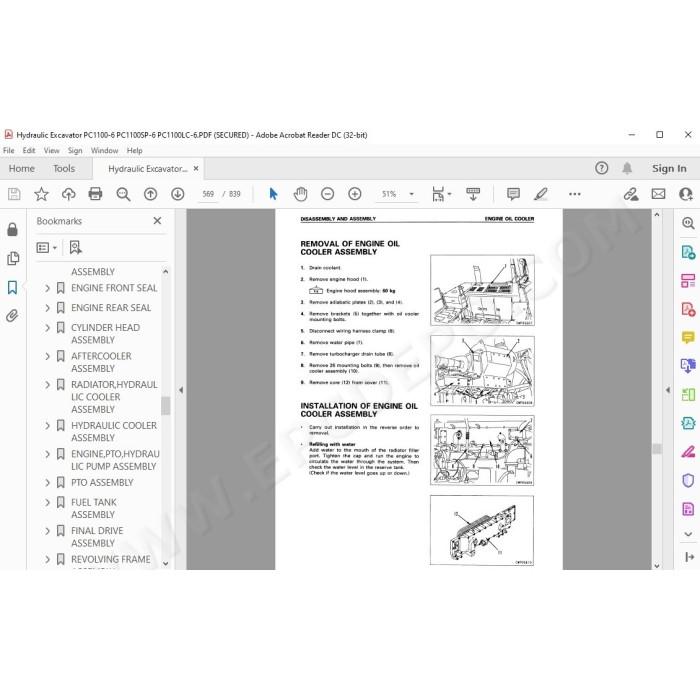 Komatsu Excavator PC1100-6 PC1100SP-6 PC1100LC-6 service & repair manual
