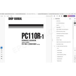Komatsu Excavator PC110R-1 parts + service manual