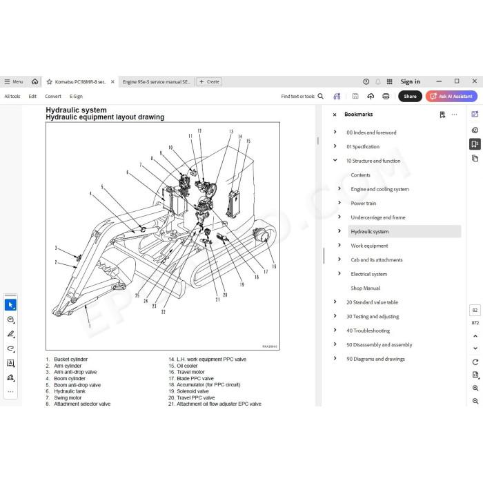Komatsu Excavator PC118MR-8 service & repair manual