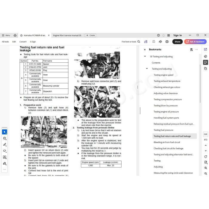 Komatsu Excavator PC118MR-8 service & repair manual