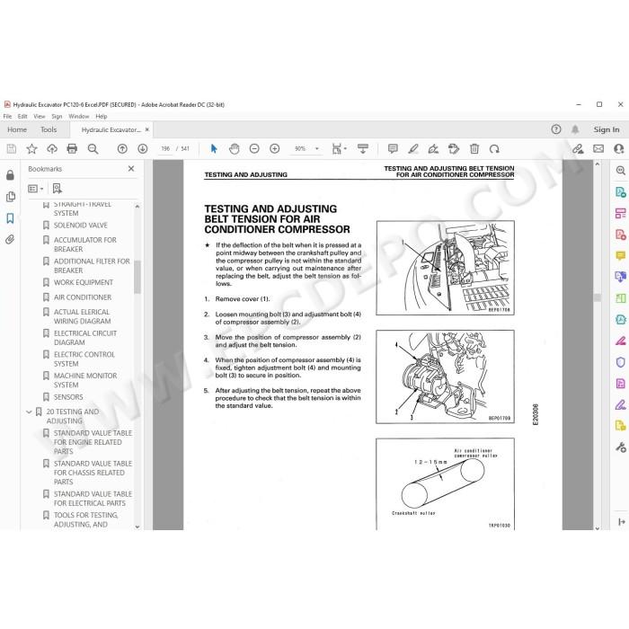 Komatsu Excavator PC120-6 Excel service & repair manual