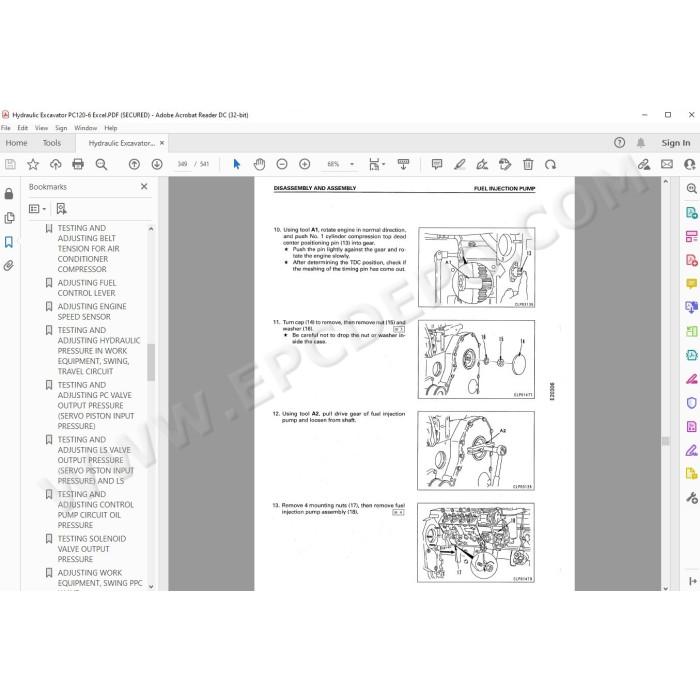 Komatsu Excavator PC120-6 Excel service & repair manual