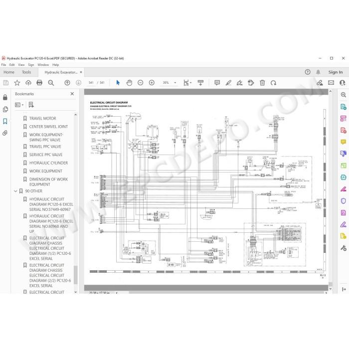 Komatsu Excavator PC120-6 Excel service & repair manual