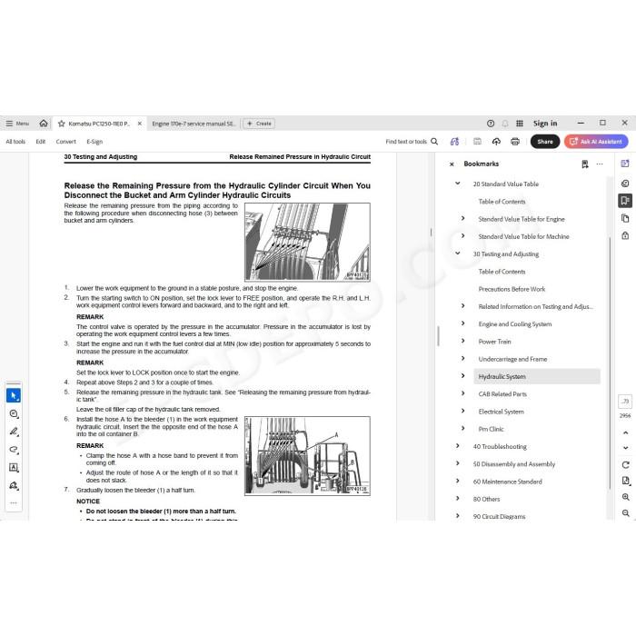 Komatsu Excavator PC1250-11E0 PC1250SP-11E0 workshop service manual