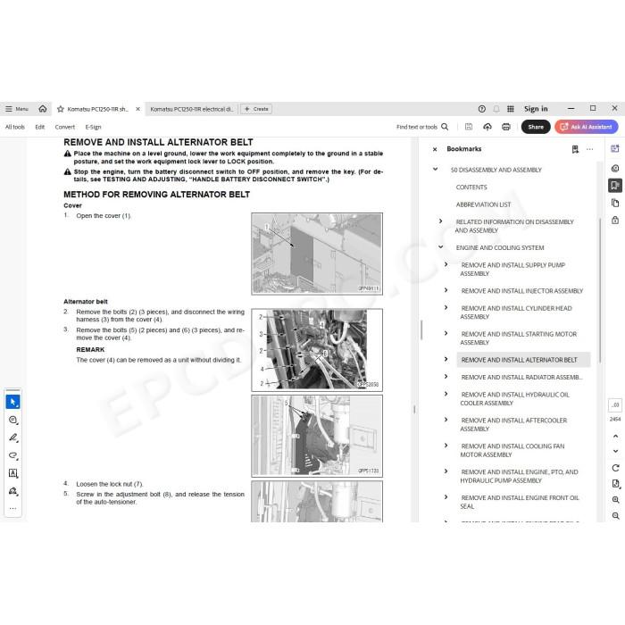 Komatsu Excavator PC1250-11R PC1250SP-11R workshop service manual