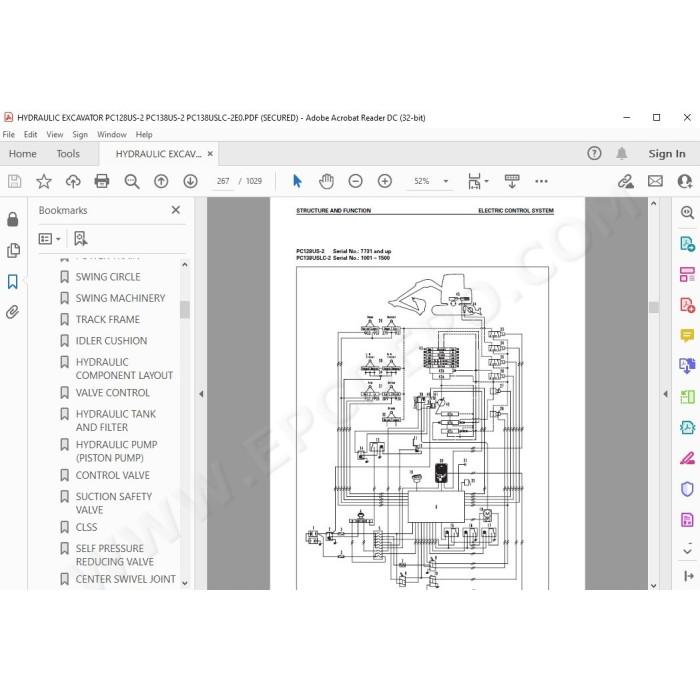 Komatsu Excavator PC128US-2 PC138US-2 PC138USLC-2 service & repair manual