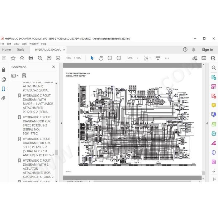 Komatsu Excavator PC128US-2 PC138US-2 PC138USLC-2 service & repair manual