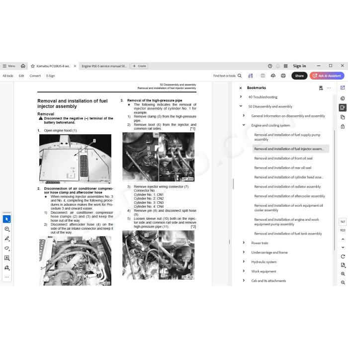 Komatsu Excavator PC128US-8 service & repair manual