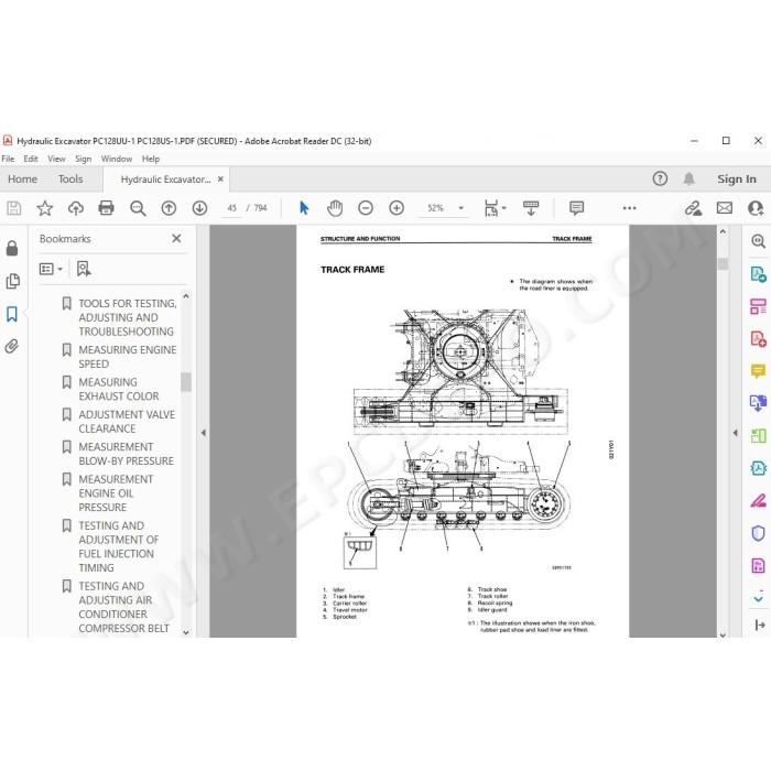 Komatsu Excavator PC128UU-1 PC128US-1 service & repair manual