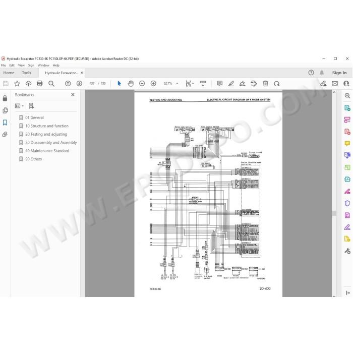Komatsu Excavator PC130-6K PC150LGP-6K service & repair manual