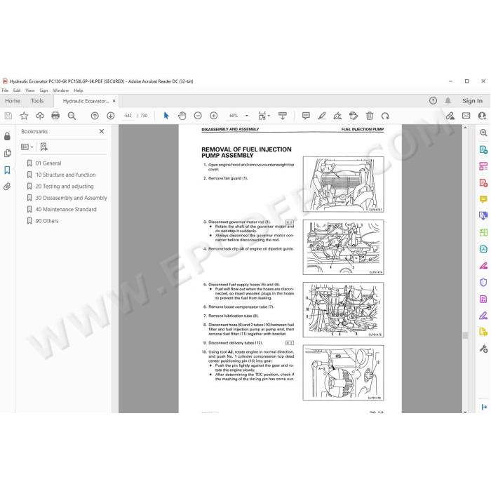 Komatsu Excavator PC130-6K PC150LGP-6K service & repair manual