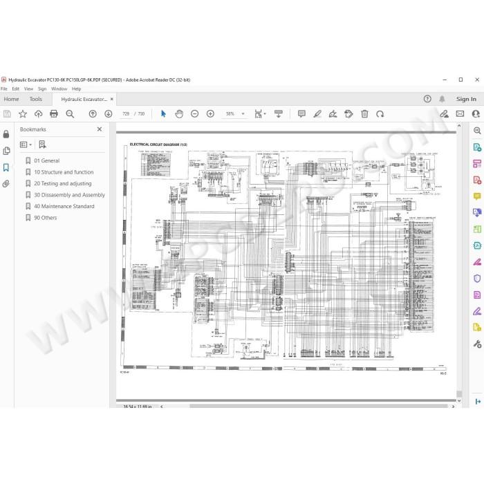 Komatsu Excavator PC130-6K PC150LGP-6K service & repair manual