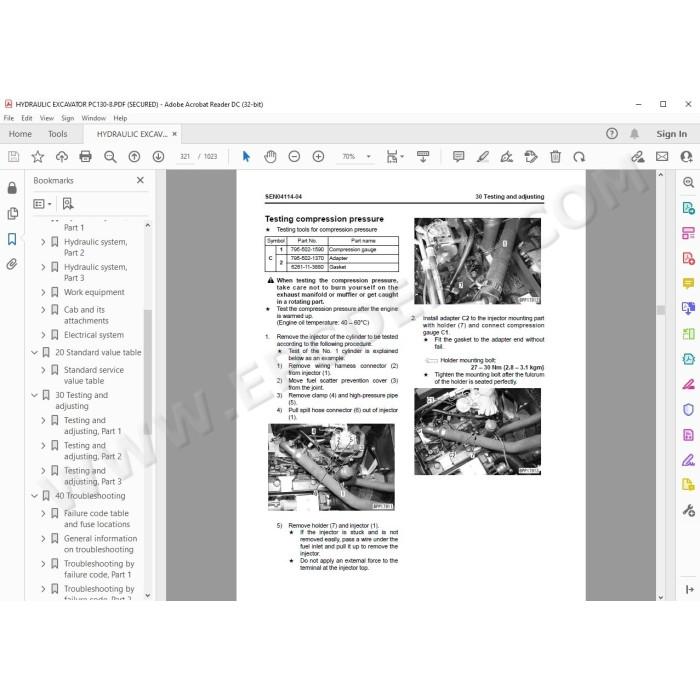 Komatsu Excavator PC130-8 service & repair manual