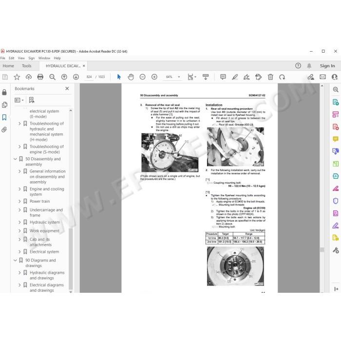 Komatsu Excavator PC130-8 service & repair manual