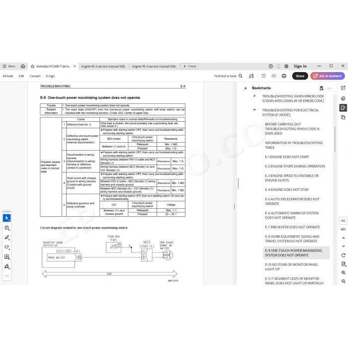 Komatsu Excavator PC130F-7 service & repair manual