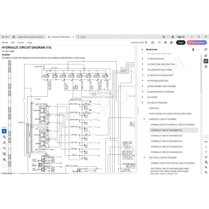 Komatsu Excavator PC135F-10M0 service & repair manual