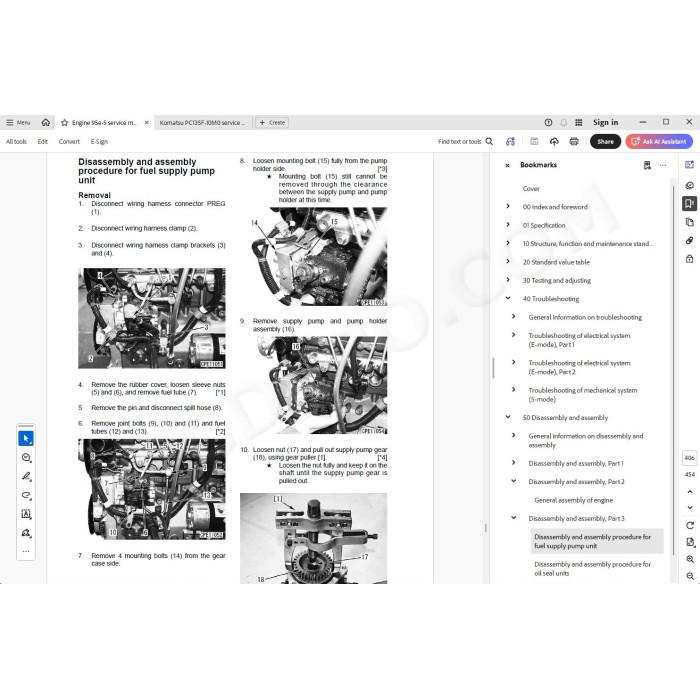 Komatsu Excavator PC135F-10M0 service & repair manual