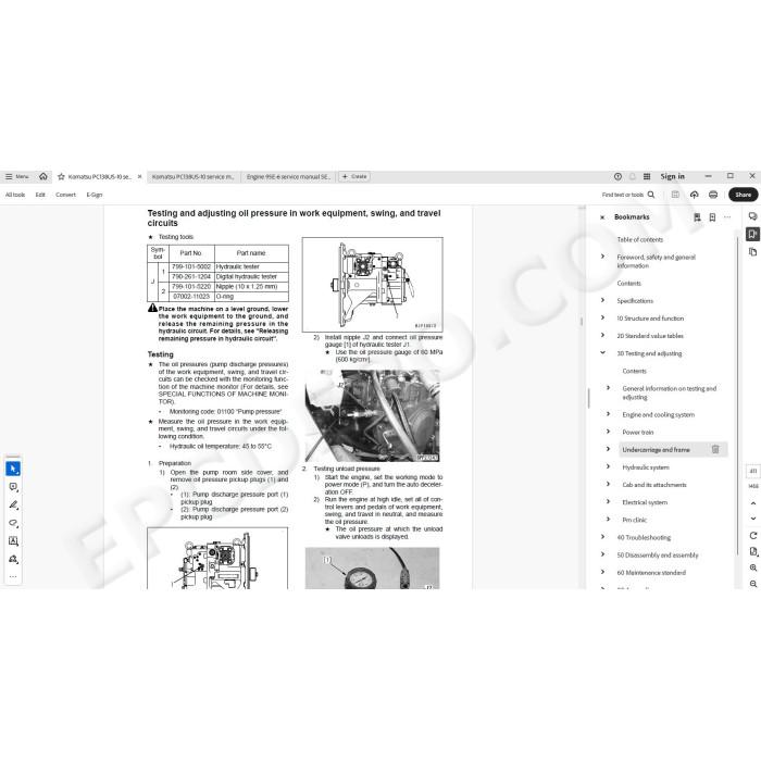 Komatsu Excavator PC138US-10 service & repair manual