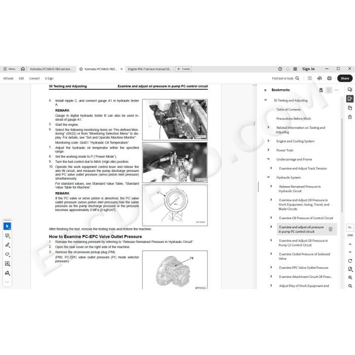 Komatsu Excavator PC138US-11E0 service & repair manual