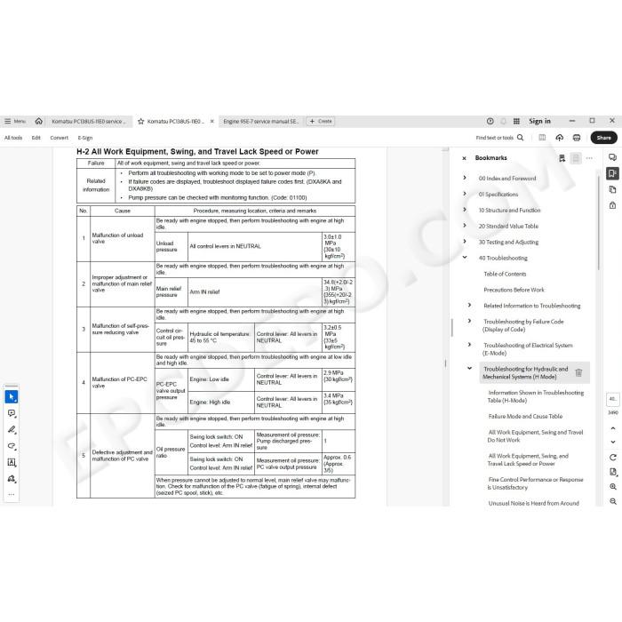 Komatsu Excavator PC138US-11E0 service & repair manual