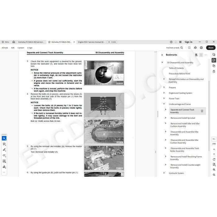 Komatsu Excavator PC138US-11E0 service & repair manual
