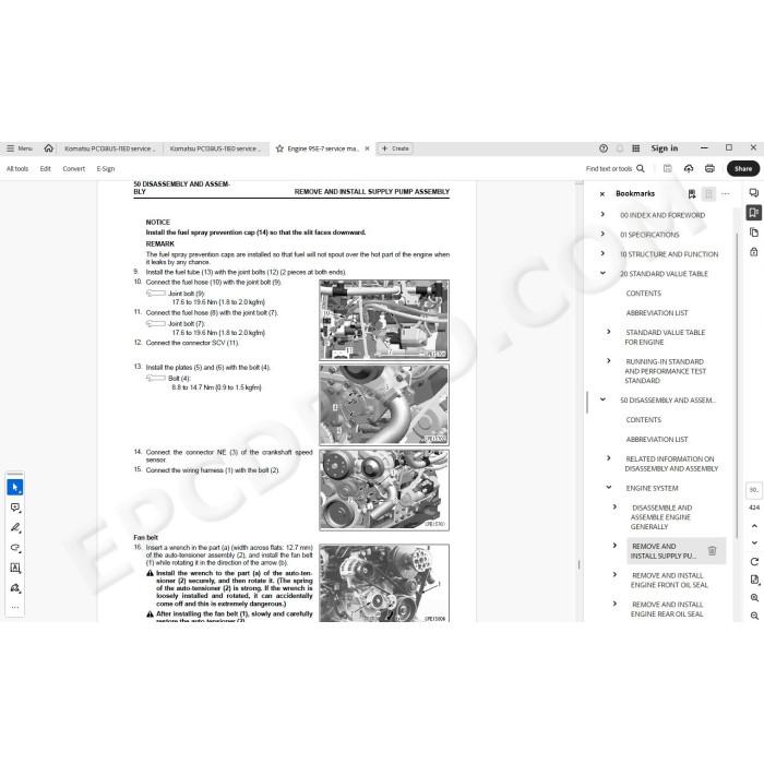 Komatsu Excavator PC138US-11E0 service & repair manual