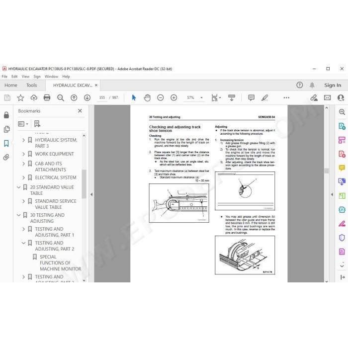 Komatsu Excavator PC138US-8 PC138USLC-8 service & repair manual