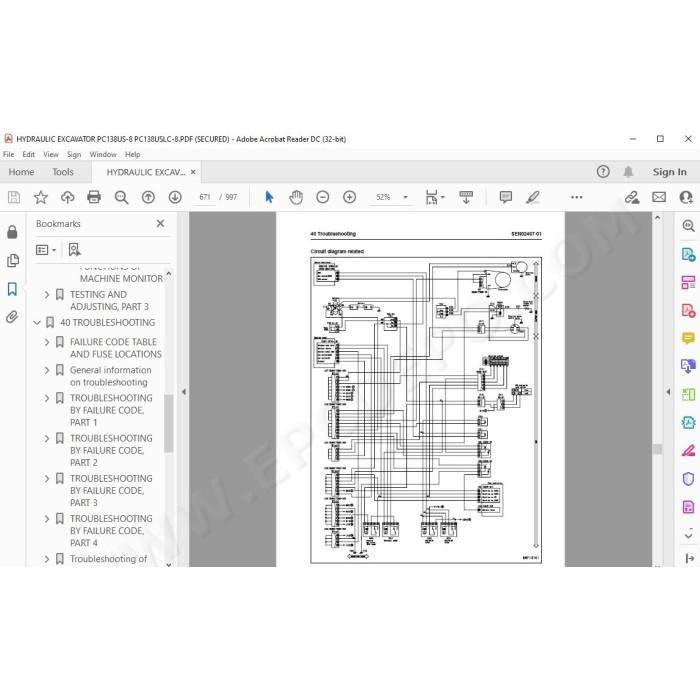 Komatsu Excavator PC138US-8 PC138USLC-8 service & repair manual