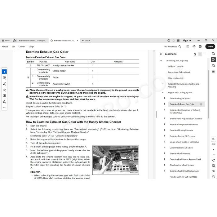 Komatsu Excavator PC138USLC-11 service & repair manual