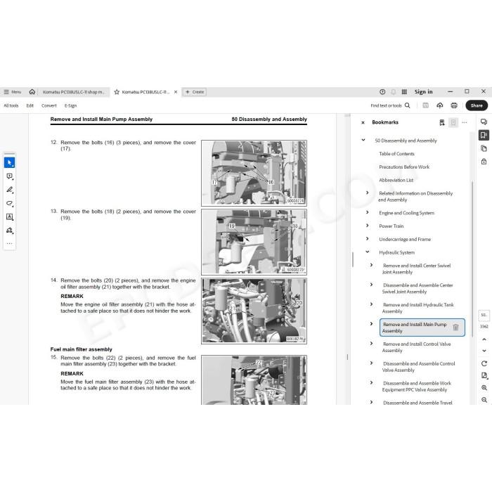 Komatsu Excavator PC138USLC-11 service & repair manual