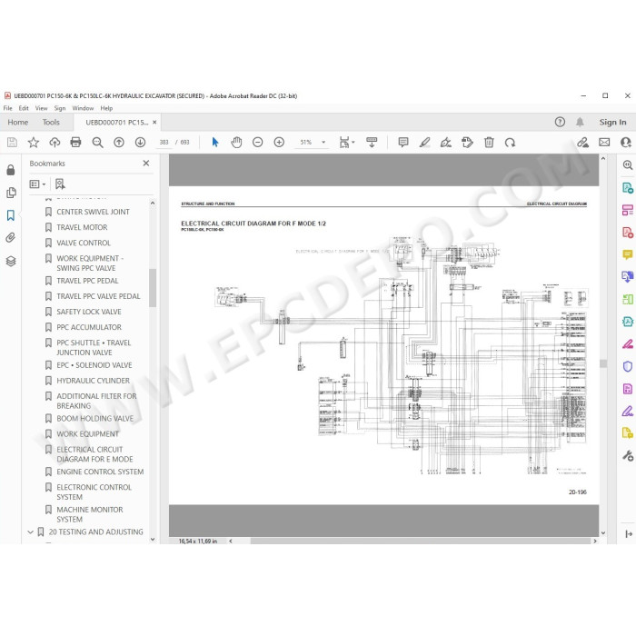 Komatsu Excavator PC150-6K PC150LC-6K service & repair manual