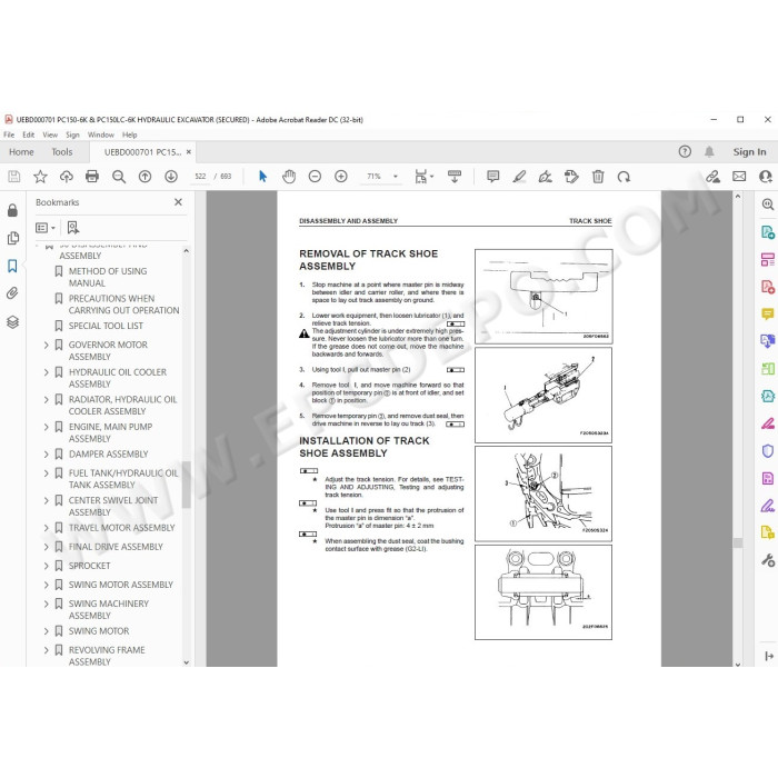 Komatsu Excavator PC150-6K PC150LC-6K service & repair manual
